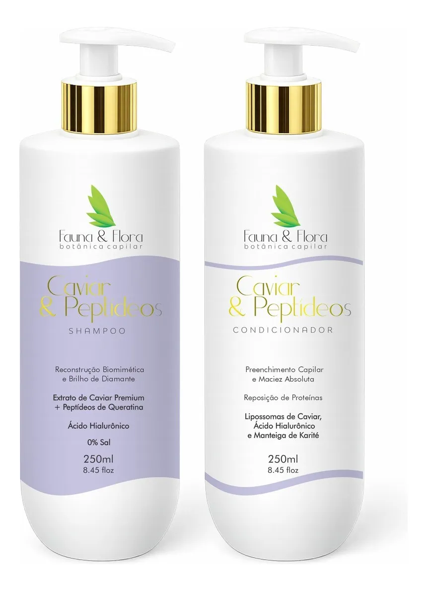 Frascos pretos da linha Caviar & Peptídeos