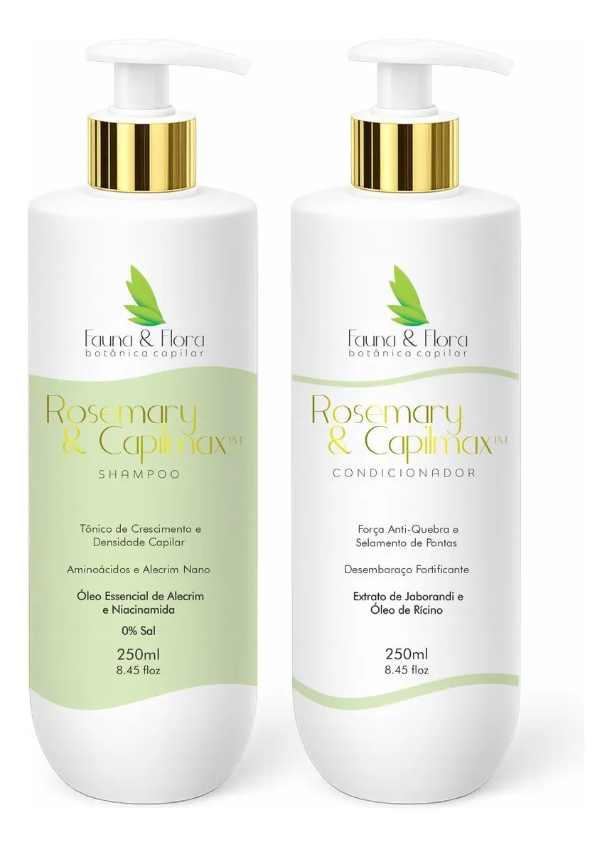 Frascos âmbar da linha Rosemary & Capilmax
